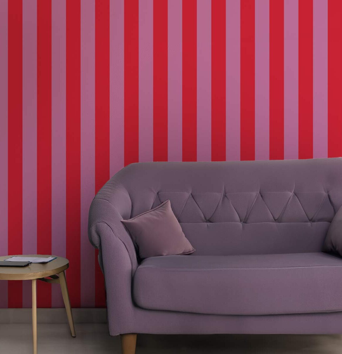 Papier peint flashy corail et violet
