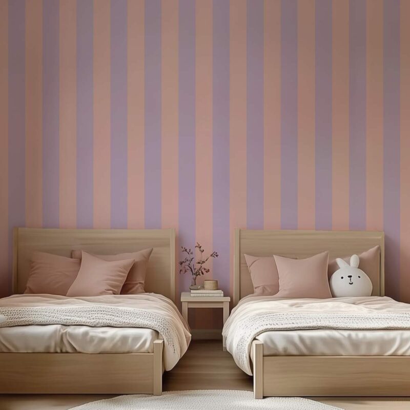 papier peint bande rose clair et violet