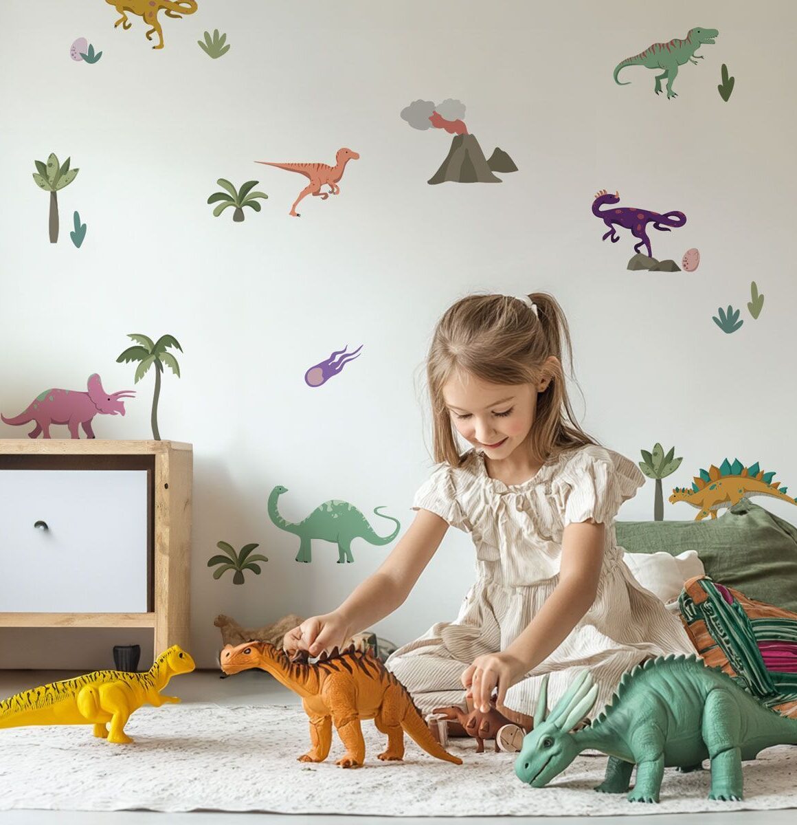 sticker dinosaures-multicolore