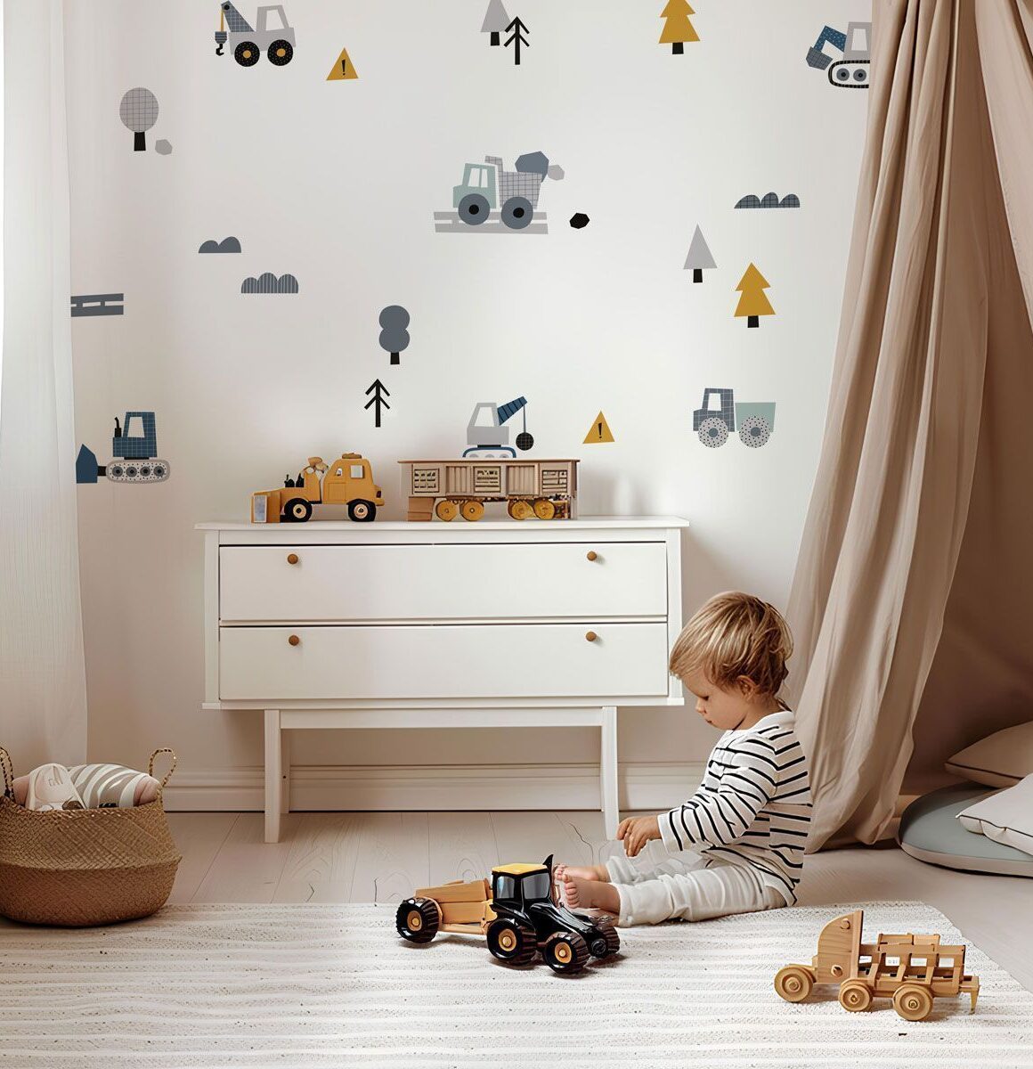 Sticker camion de chantier enfant