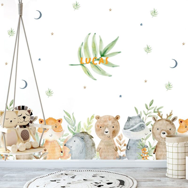 papier-peint-animaux-personnalisé-bébé