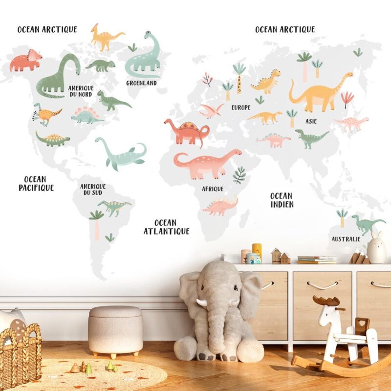 papier-peint-carte-du-monde-dinosaure