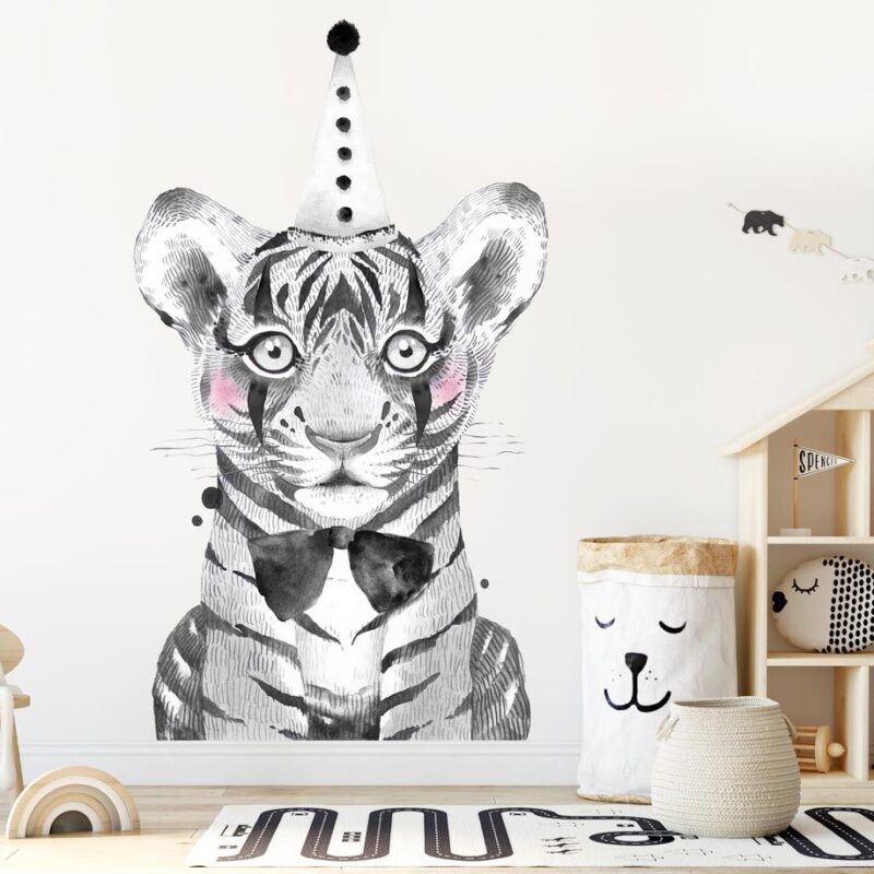 papier-peint-cirque-tigre-pour-enfant