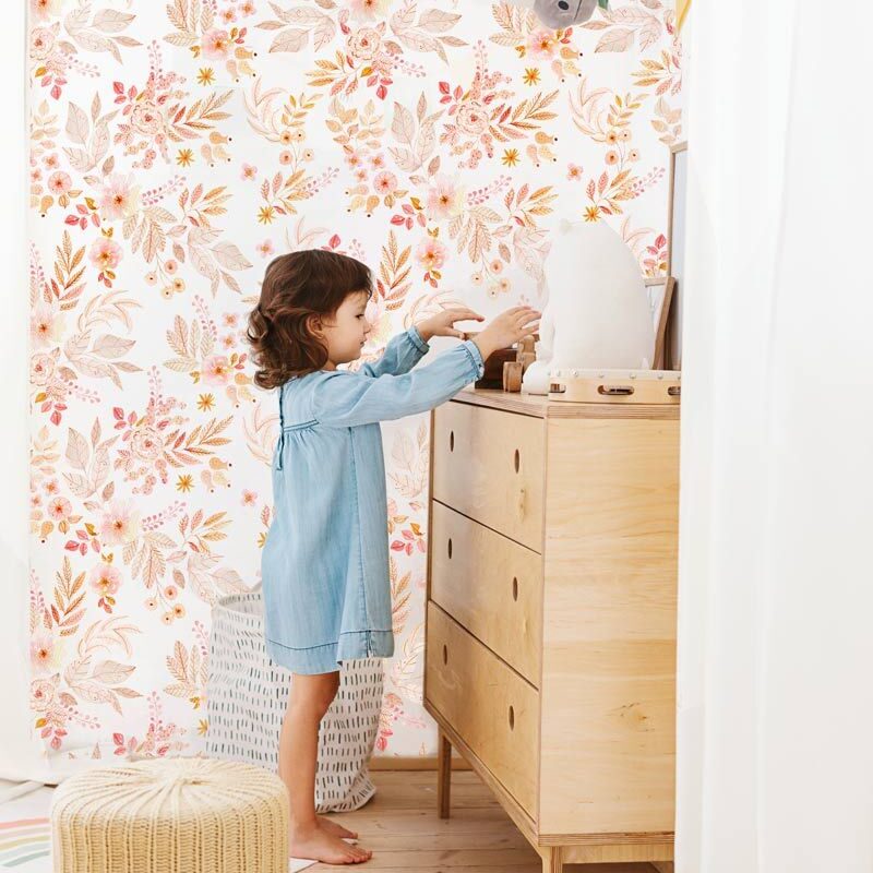 Carta da parati «Fiori primaverili», camera da letto per bambina - immagine 4