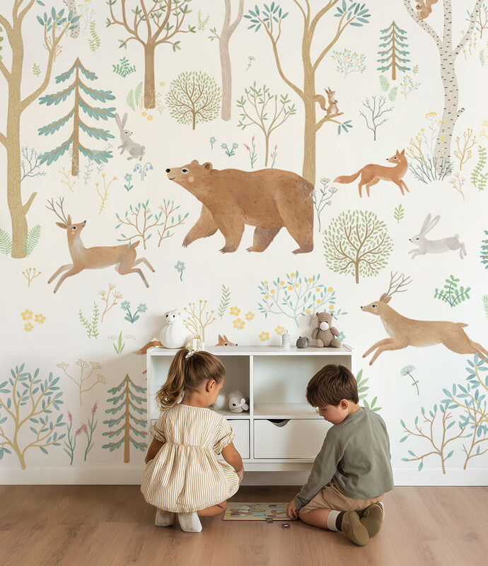 papier-peint-foret-enfant