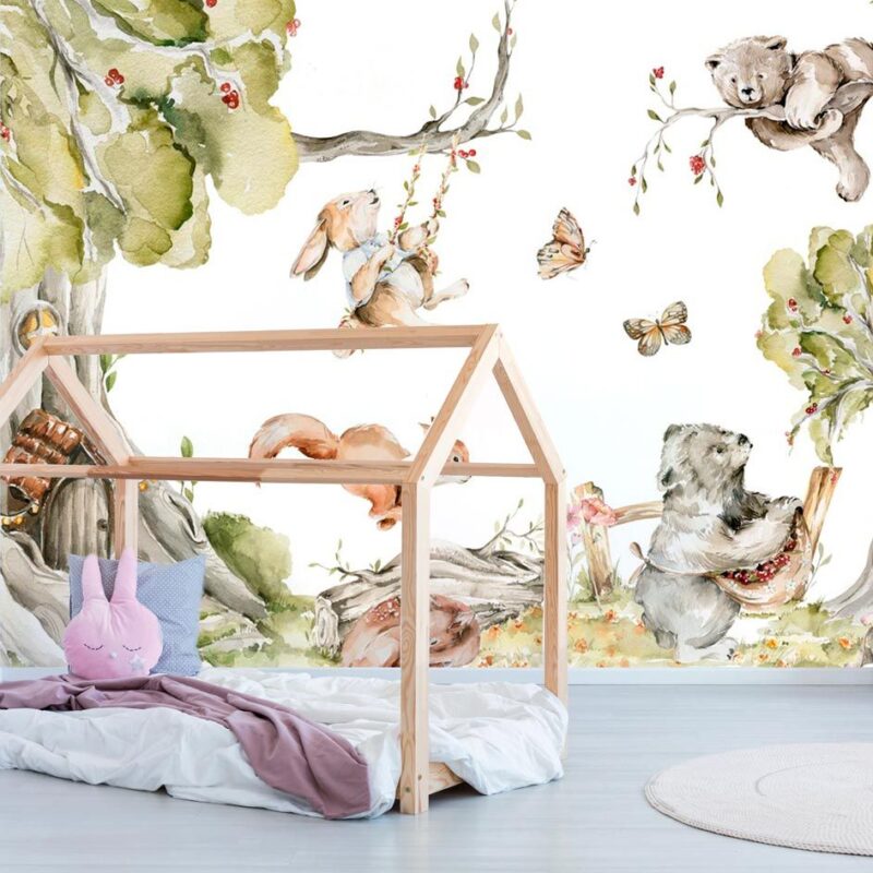 papier-peint-foret-enfant