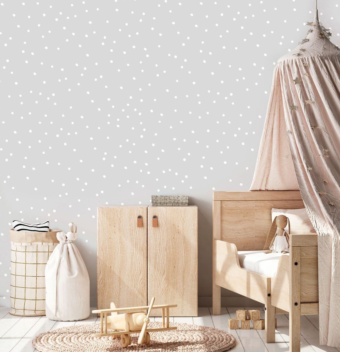 papier-peint-gris-petit-pois