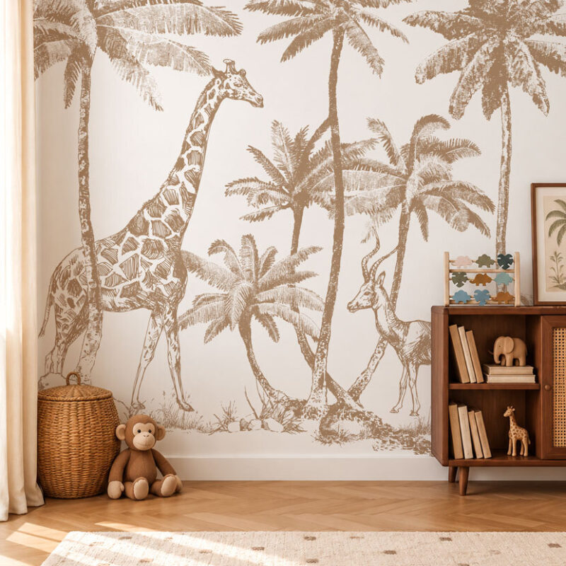 papier-peint-jungle-marron