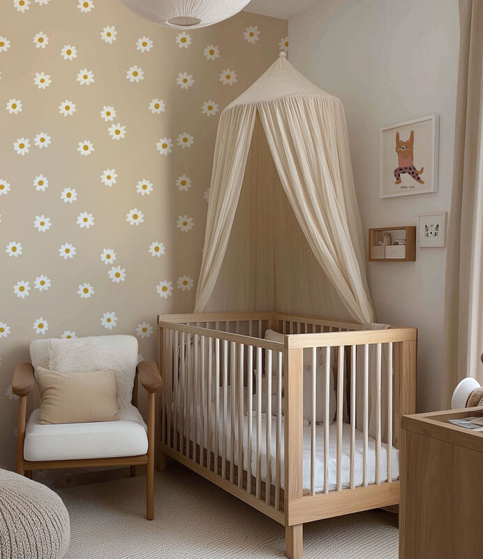 papier-peint-marguerite-beige