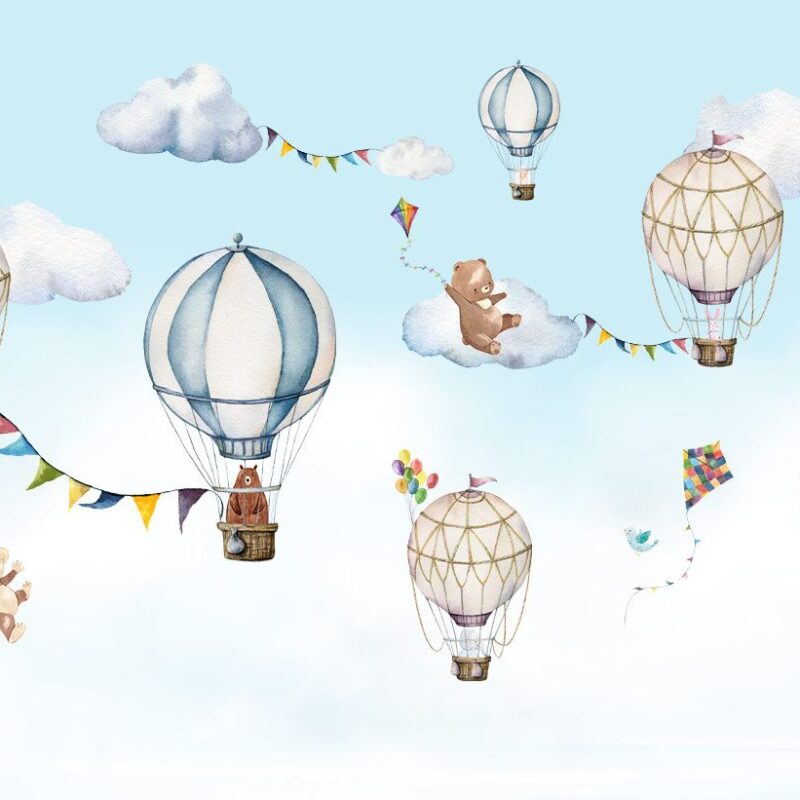 papier-peint-montgolfiere-bleue