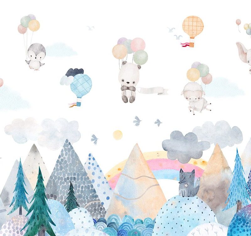 papier-peint-montgolfiere-coloré