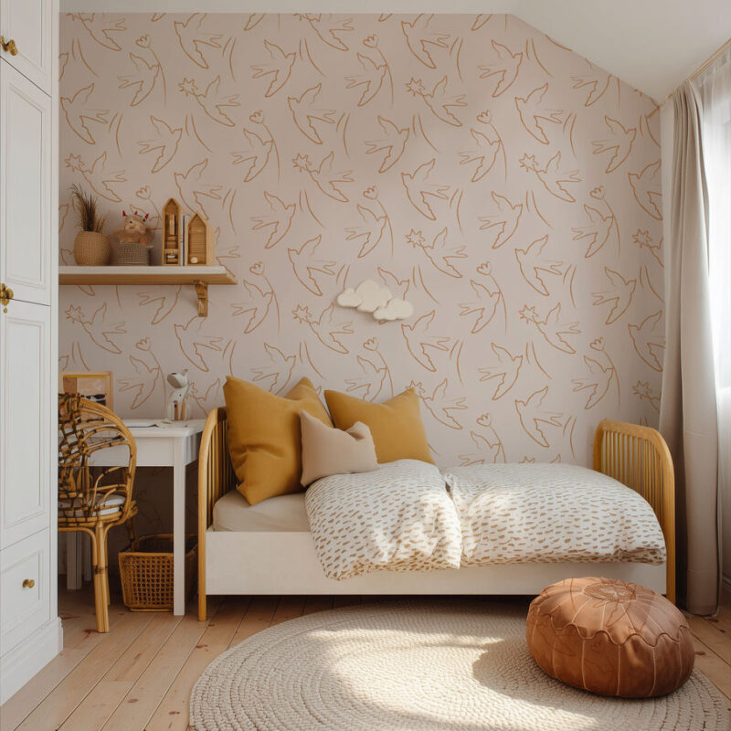papier-peint-oiseau-terracotta-enfant