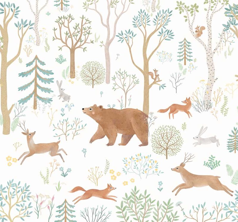 Carta da parati "Foresta incantata" per la cameretta dei bambini - immagine 2