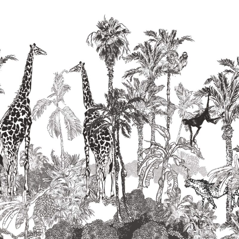 papier-peint-panoramique-jungle-noir-et-blanc