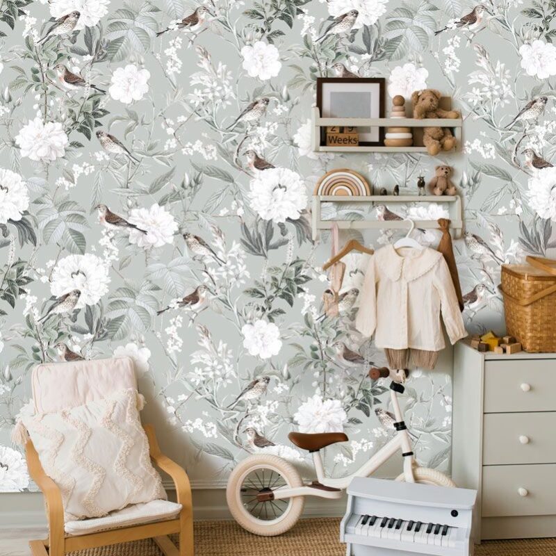 papier-peint-petits-oiseaux-chambre-enfant