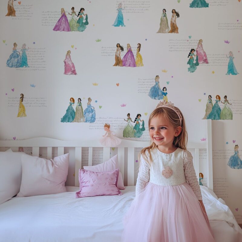 papier peint pricesse chambre fillee