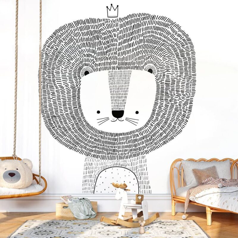 papier-peint-roi-lion-enfant
