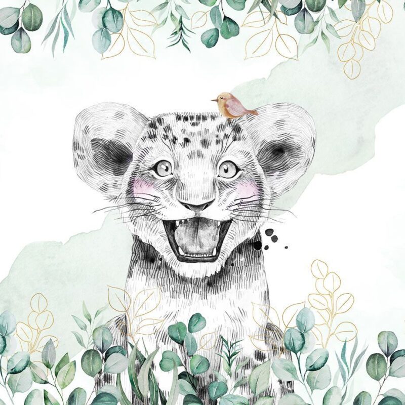 papier-peint-safari-vert