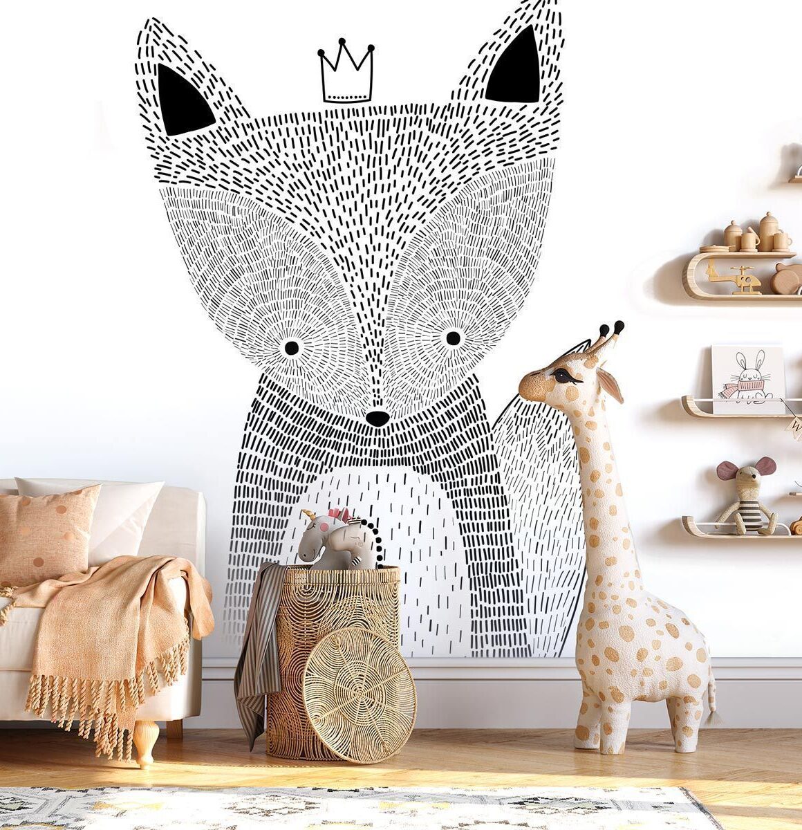 papier-peint-scandinave-renard