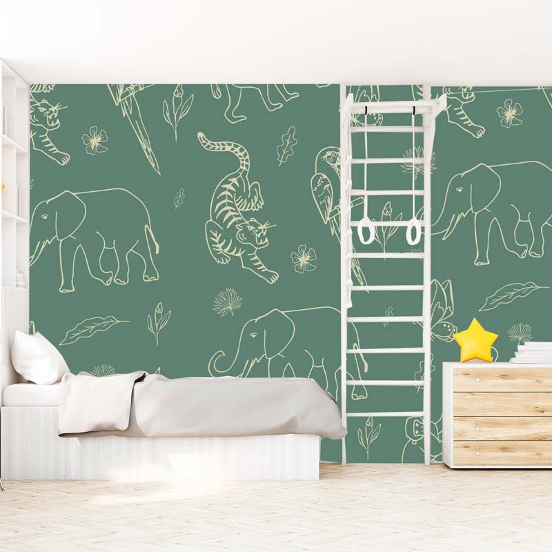 papier-peint-vert-animaux