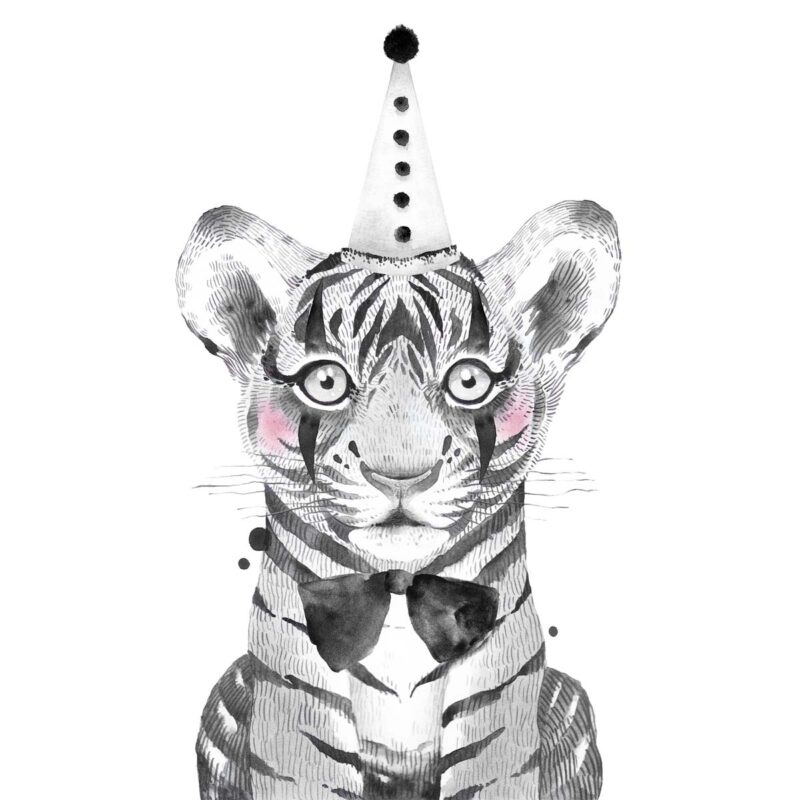 Carta da parati con tigre da circo per bambini - immagine 2
