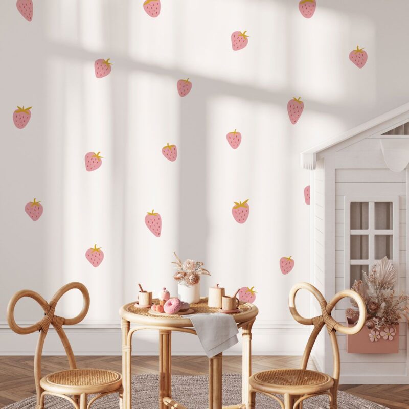 sticker-fraise-rose